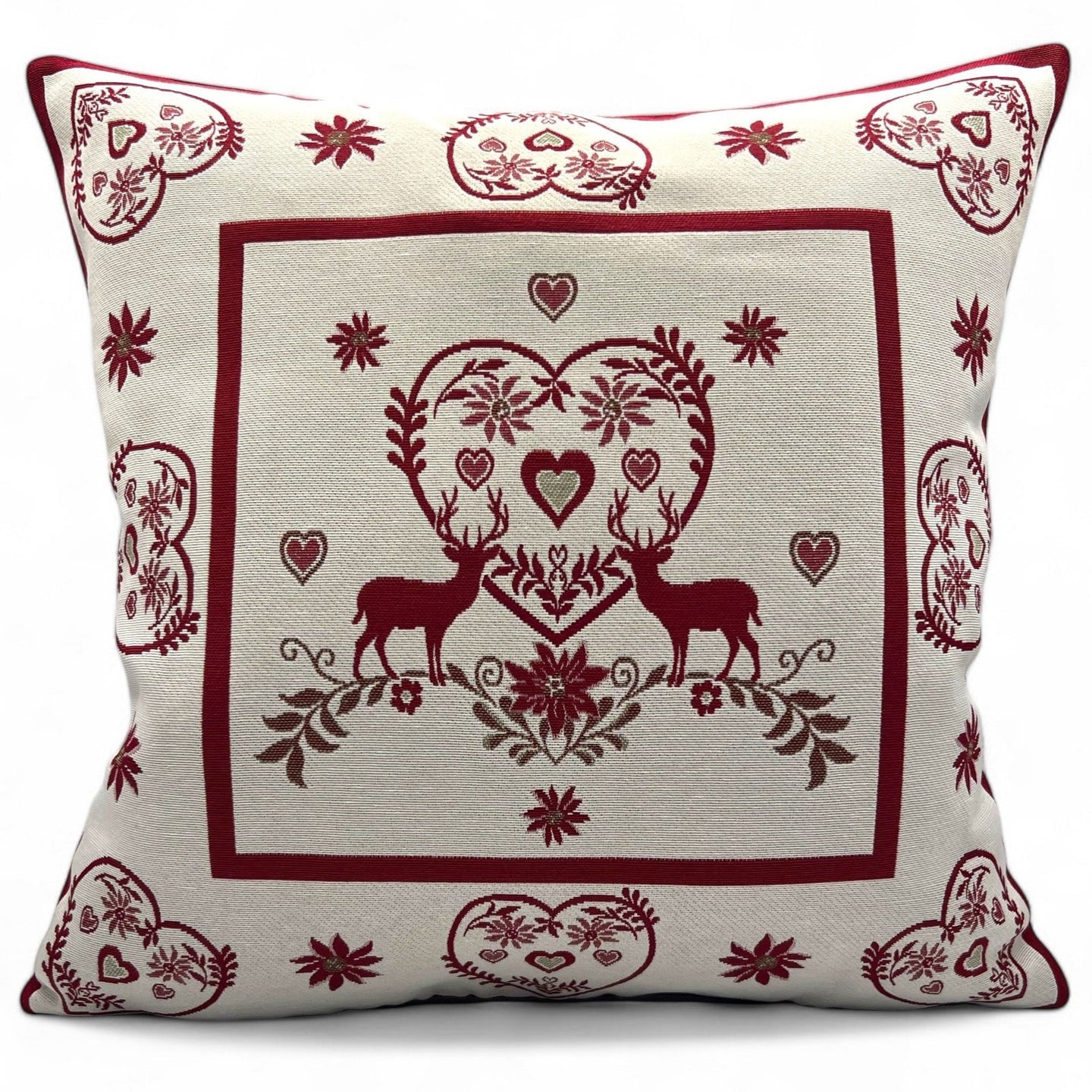 Kissenbezug MONTE CERVO BORDEAUX uni, Gobelin Jacquard, 45x45 cm