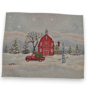 Table Set WHITE NOEL Placemat Tovaglietta Gobelin Jacquard, argento  40x50 cm