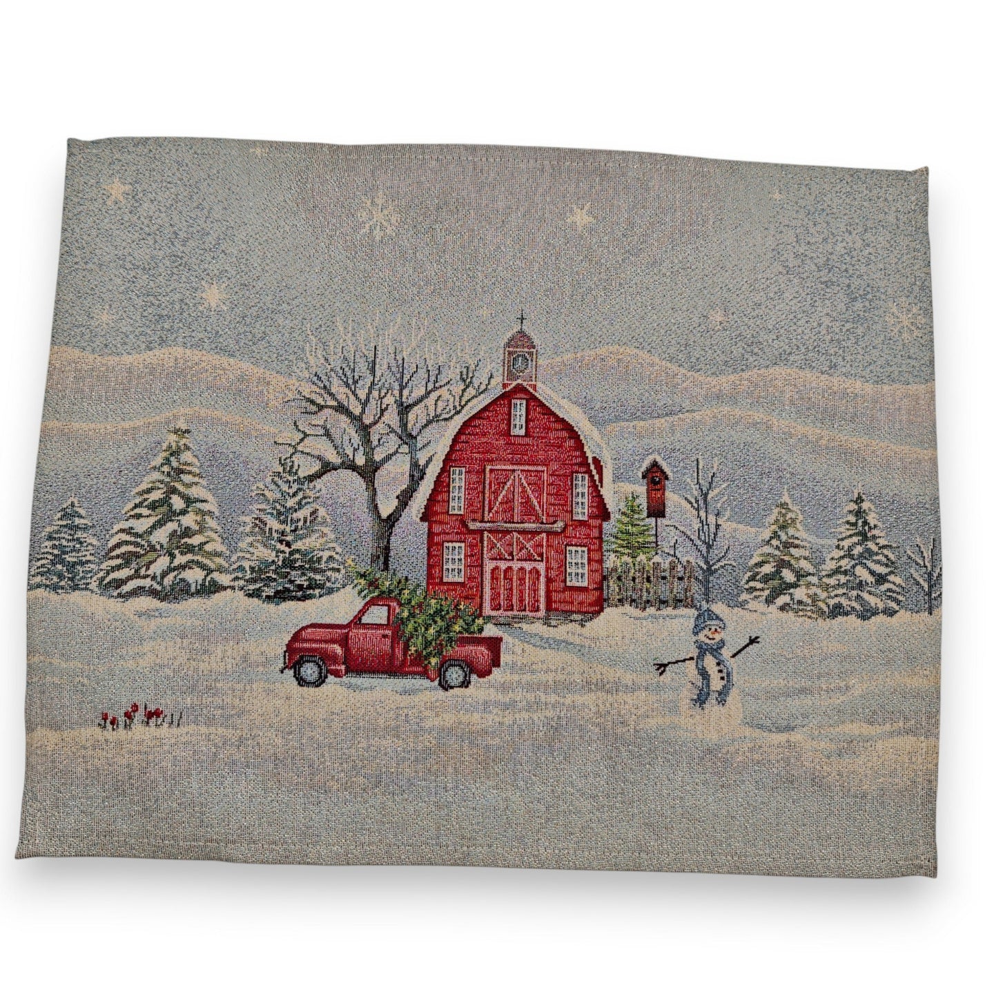 Table Set WHITE NOEL Placemat Tovaglietta Gobelin Jacquard, argento  40x50 cm