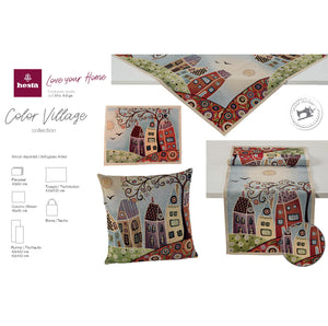 Copricuscino COLOR VILLAGE, uni, Gobelin Jacquard, 45x45 cm