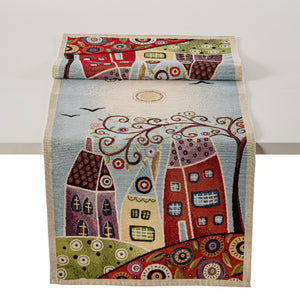 Runner Tovaglietta COLOR VILLAGE, uni, Gobelin Jacquard
